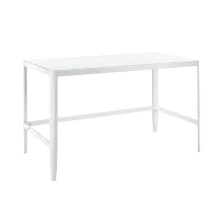 Pia White Table w/ White Glass